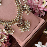 Vriksham Unique Dual Peacock Guttapusalu Rice Pearls Bridal Set-G20765